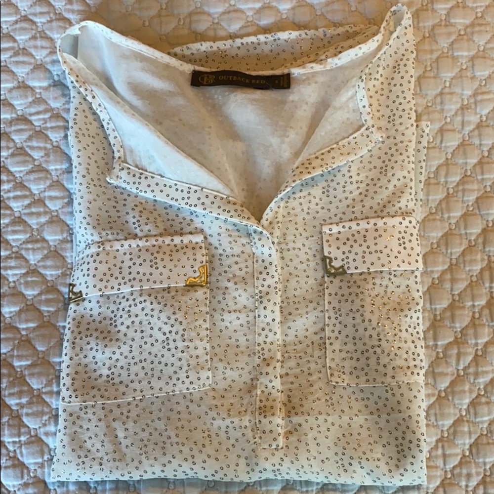 Outback Red Gold Dotted Blouse